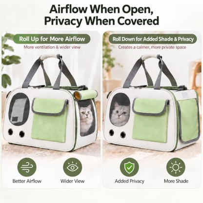 Soft-Sided Cat Carrier, 17.7“×10.2”×11“ Foldable Portable Pet Travel Bag - Image 3