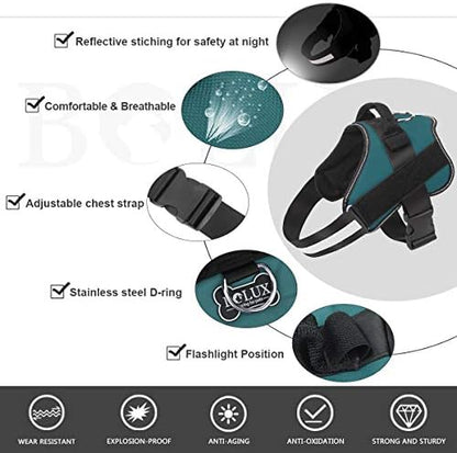 Bolux Dog Harness, No-Pull Reflective Dog Vest, Breathable Adjustable Pet - Image 2