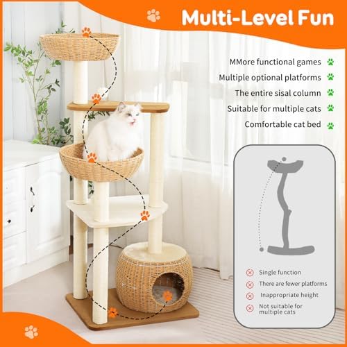 55.5-Inch Modern Cat Tree for Large Cats - Image 4