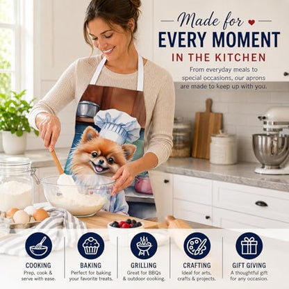 Caroline's Treasures Pomeranian The Chef Apron Cooking Kitchen Server Baking - Image 6