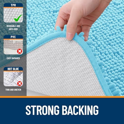 OLANLY Bathroom Runner Rugs 47x24, Extra Soft Absorbent Chenille Bath Rugs - Image 6