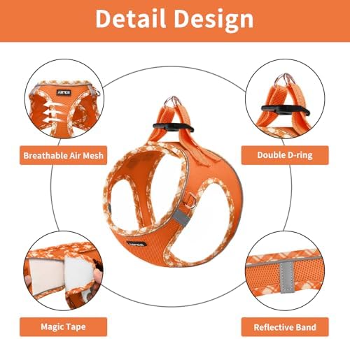 AMTOR Small Dog Harness with Leash Set, No Escape Easy Walk Puppy Harnesses - Image 4