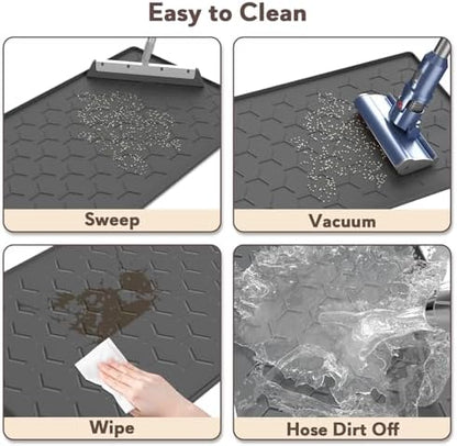 Garoopion Silicone Cat Litter Mat 24×16 inch, Dark Gray - Image 4