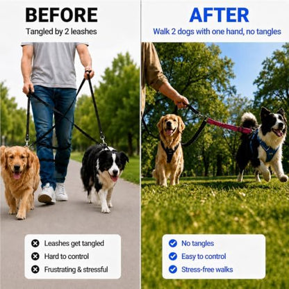 Double Dog Leash, Retractable Dog Leash - Image 2