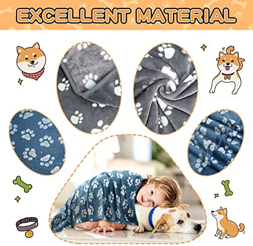 Rezutan Blanket for Large Dogs & Cats Soft Reversible Cute Paw 40"x31" - Image 3