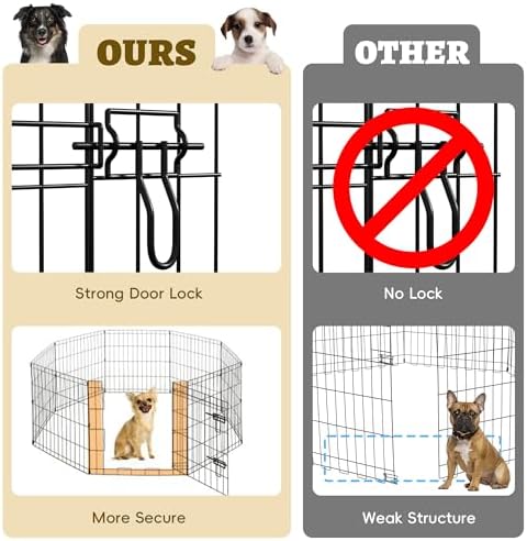 8-Panel Foldable Metal Dog Exercise Pen – 24/30/36/42/48 Inch Height, - Image 3