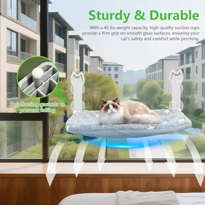 2 Pack Cat Window Perch, Glow in The Dark Foldable Cat Window Hammock - Image 4