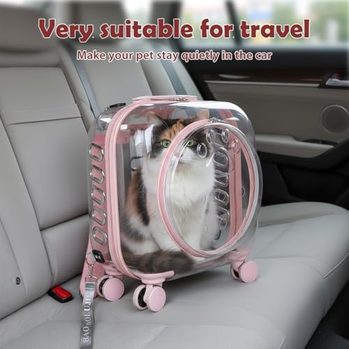 Cat Carrier with Wheels, Rolling Hard Shell Pet Carrier - Image 6