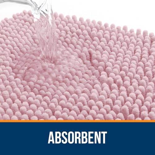 OLANLY Small Bathroom Rugs 24x16, Extra Soft Absorbent Chenille Bath Rugs - Image 4