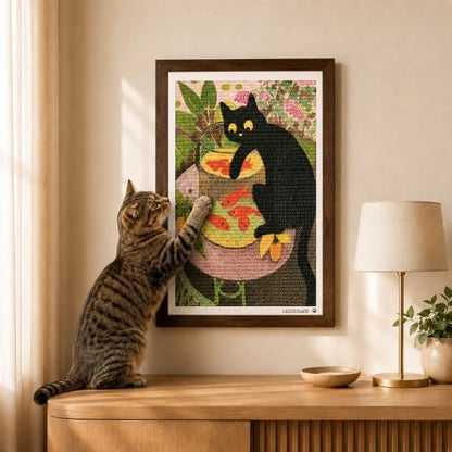 Wall Art Cat Scratcher, Framed Sisal Scratch Pad - Image 6