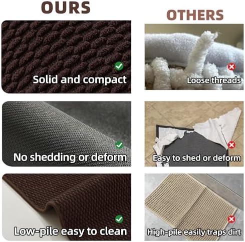 TYUU Bathroom Runner Rugs, Long Bath Mat Runner Washable Thin Quick Dry Low - Image 6