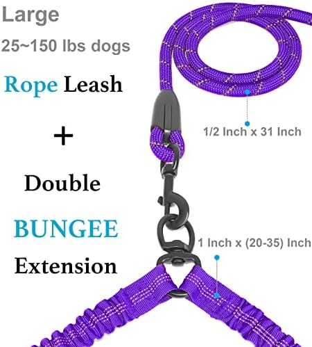 iYoShop Double Dog Leash, 360° Swivel, No Tangle, 25-150 lbs - Image 2