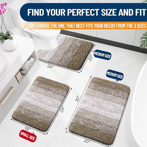 OLANLY Bathroom Runner Rug 40x20, Extra Soft Absorbent Microfiber Bath Rugs - Image 2