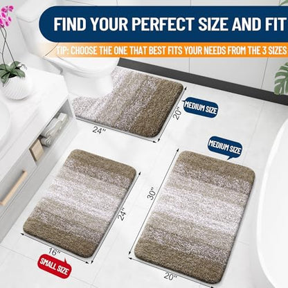 OLANLY Bathroom Runner Rug 40x20, Extra Soft Absorbent Microfiber Bath Rugs - Image 2