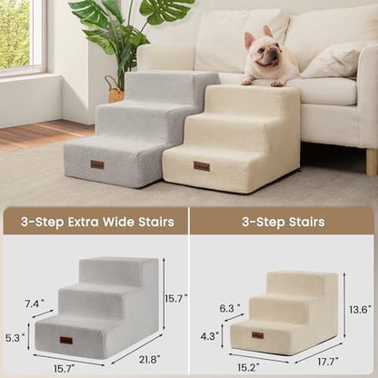 Aodisman Dog Stairs for Small Dogs, Wider 3-Step Pet Steps for Couch & Bed - Image 4
