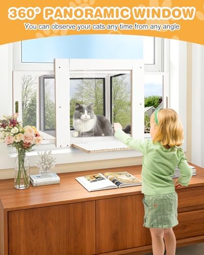 Cat Window Box with Clear Roof, Fits 25"-43" Vertical Windows - Image 4