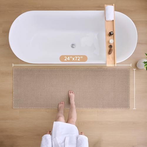 ILANGO Upgraded Waffle Bath Rug 24x72, Super Absorbent Non Slip Bath Mat - Image 2