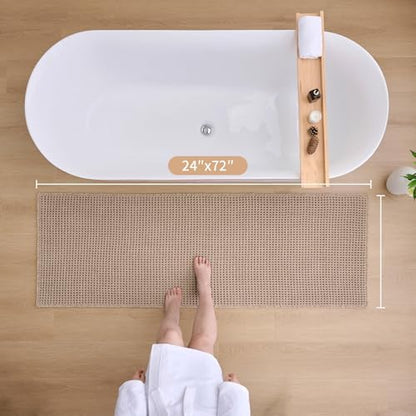 ILANGO Upgraded Waffle Bath Rug 24x72, Super Absorbent Non Slip Bath Mat - Image 2