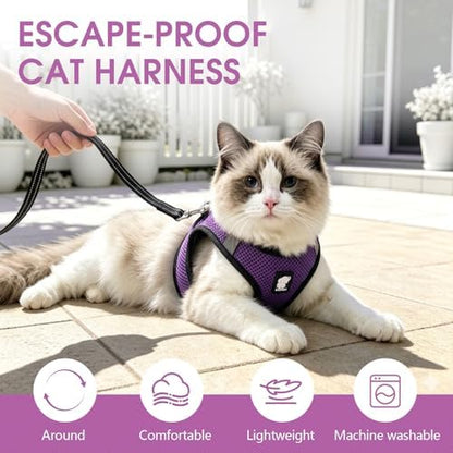 Heywean Cat Harness and Leash Escape Proof, Soft Breathable Mesh Kitty Walking - Image 5