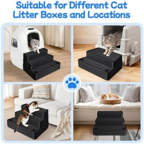 Extra Large 3 Steps Litter Box Ramp, Adjustable Cat Litter Box Step - Image 6