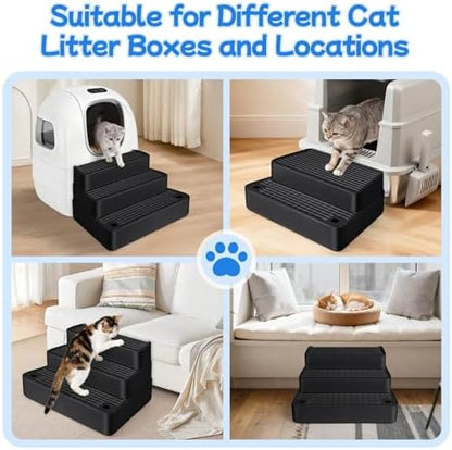 Extra Large 3 Steps Litter Box Ramp, Adjustable Cat Litter Box Step - Image 6