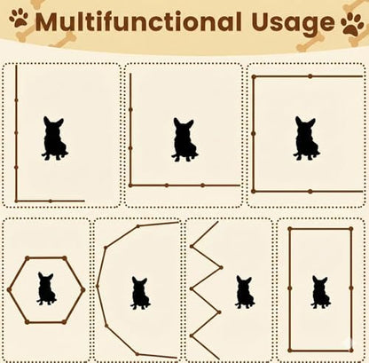 6-Panel Clear Acrylic Freestanding Dog Gate, Folding Pet Barrier - Image 6