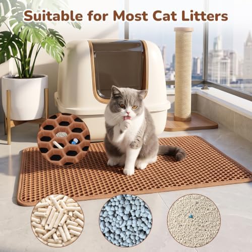 Cat Litter Mat 24"x15", Double Layer Waterproof Litterbox Mat - Image 4