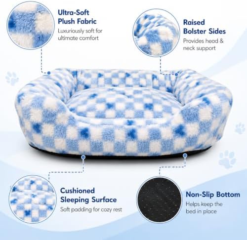 Washable Dog Bed for Small Medium Dogs, Soft Plush Pet Bed - Image 3