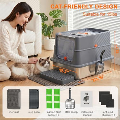 XLarge Stainless Steel Litter Box - Image 6