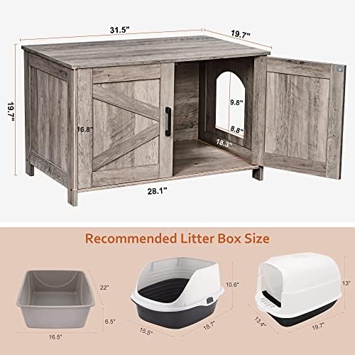 Homhedy 31.5" L Cat Litter Box Enclosure - Image 3
