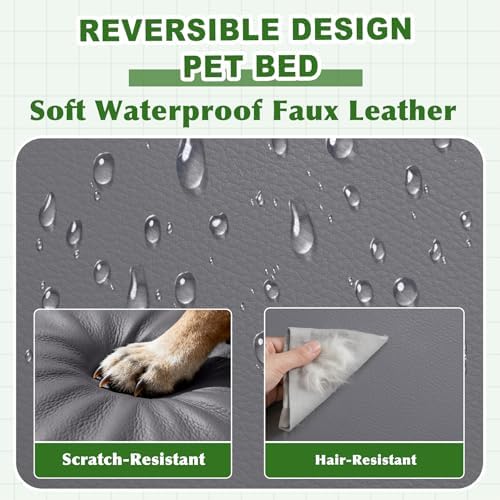 Waterproof Small Dog Bed Washable Orthopedic Wipeable Leather Crate Pad 24" - Image 2