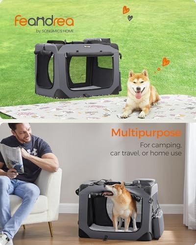 Feandrea Collapsible Soft Dog Crate, Portable Travel Carrier, 28 Inches - Image 2
