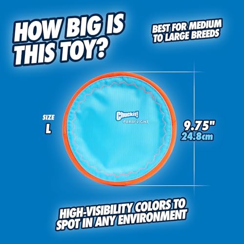 Chuckit! Paraflight Flying Disc Dog Toy, Size Large, 1 Pack - Image 3
