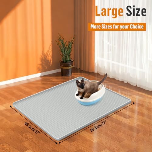Silicone Cat Litter Box Mat 27"x 27" Extra Large Cat Rubber Mat - Image 6