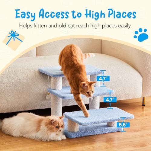 15''H Multi-Step Pet Stairs for High Beds & Sofas, 3-Step Cat Stairs - Image 3