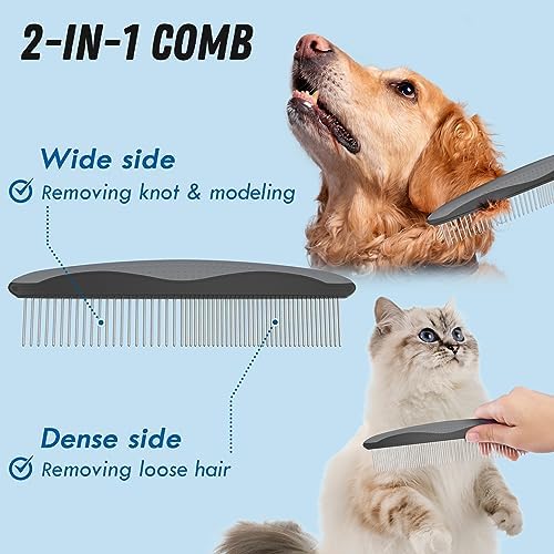 Docrok Pet Grooming Brush and Metal Comb Combo - Image 3