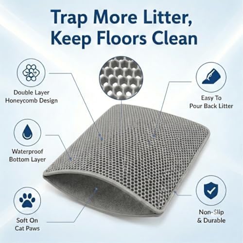 Cat Litter Mat, Honeycomb Litter Trapping Mat - Image 2