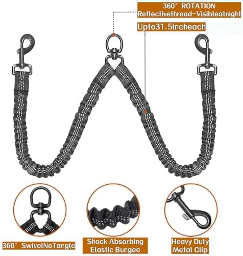 16FT Dual Retractable Dog Leash 2 Medium Dogs - Image 6