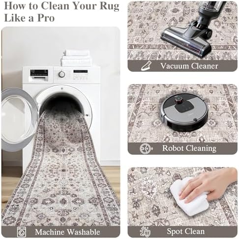 5x5 Square Rug Washable for Living Room Bedroom Dining Room Home Office Entryway - Image 6