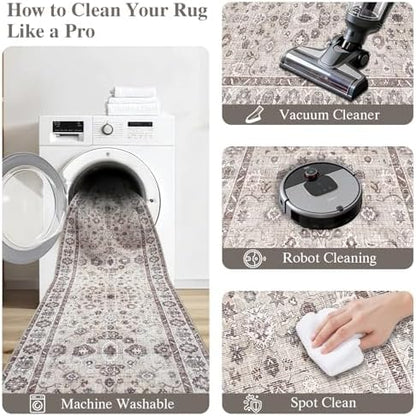 5x5 Square Rug Washable for Living Room Bedroom Dining Room Home Office Entryway - Image 6