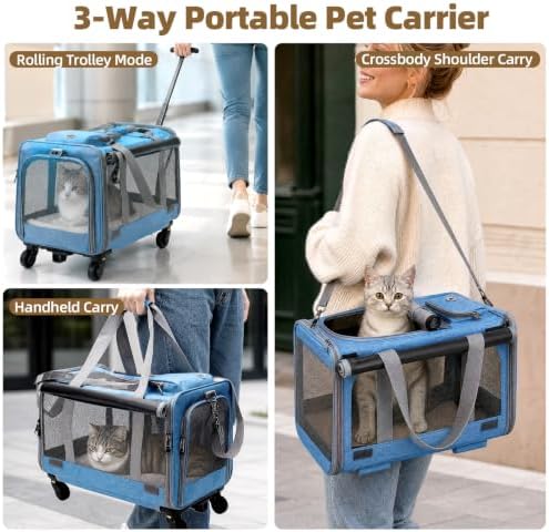 Rolling Cat Carrier with Detachable Wheels, Soft Sided - Image 6