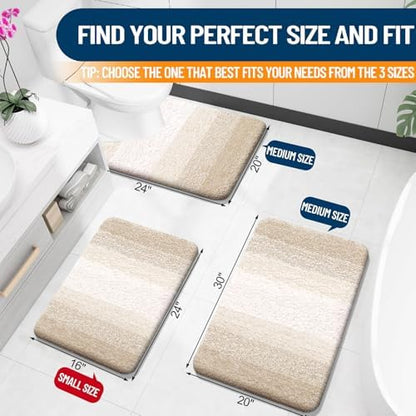 OLANLY Bathroom Runner Rug 40x24, Extra Soft Absorbent Microfiber Bath Rugs - Image 2