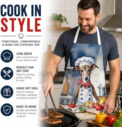 Caroline's Treasures Greyhound The Chef Apron Cooking Kitchen Server Baking - Image 2