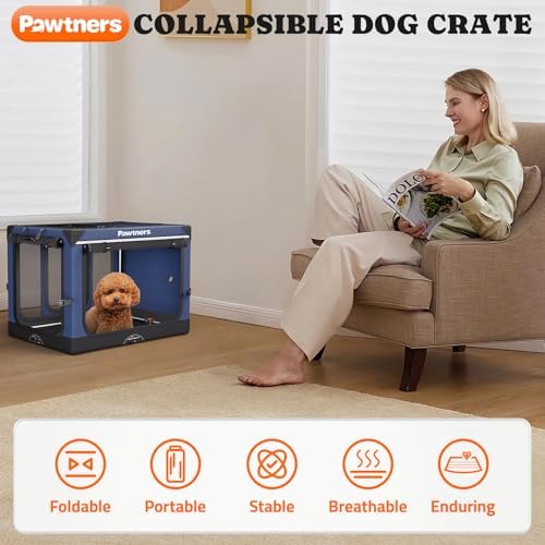Collapsible Dog Crate: 26 Inch Foldable Soft Sided Dog Crate - Image 4