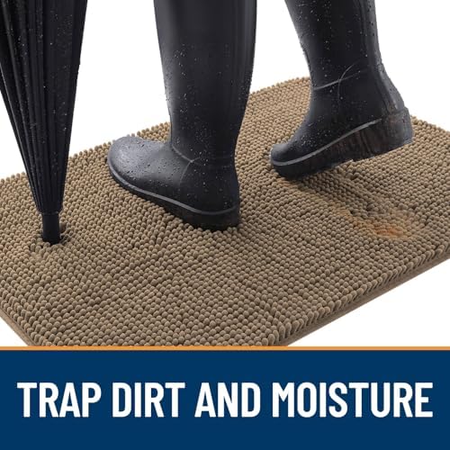 OLANLY Dog Door Mat for Muddy Paws 44x32, Super Absorbent Chenille Mud Mat - Image 2