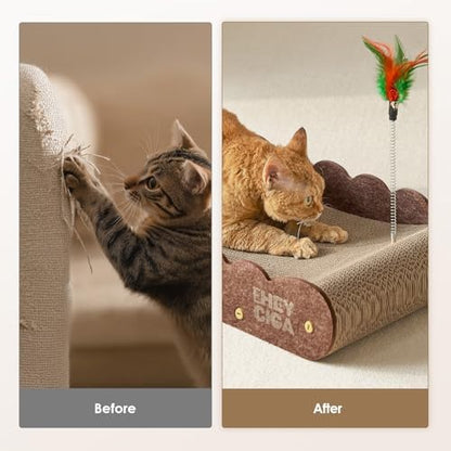 EHEYCIGA 26" Large Cardboard Cat Scratcher Bed - Image 5