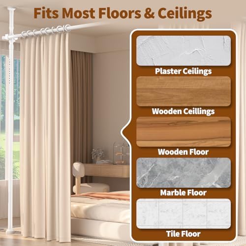 Room Divider for Room Separation, 4-10ft 28-140inch Adjustable Temporary - Image 4