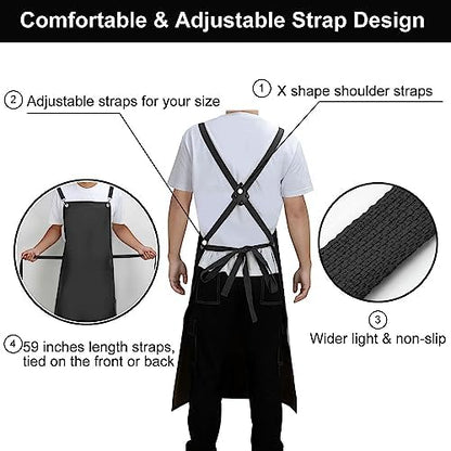 SHEOMERN Waterproof Rubber Apron, Lab Work, Dog Grooming Black - Image 5