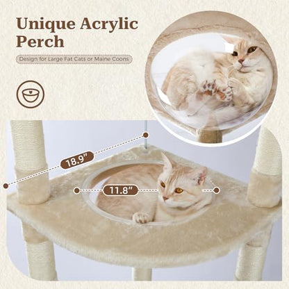 PETEPELA Floor to Ceiling Cat Tree, 92.9-101.6" Tall Cat Tower - Image 3
