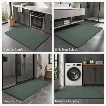 MontVoo -Bath Mat Rug-Rubber Backing Non Slip Quick Dry Absorbent Thin Bathroom - Image 6